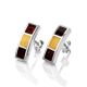Amber Stud Earring In Sterling Silver The London, image 