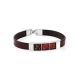 Stylish Leather Bracelet With Cherry Amber The London, image 