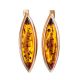 Gold-Plated Silver Earrings With Cognac Amber The Grace, image 