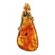 Amber Teardrop Pendant In Gold-Plated Silver The Triumph, image 