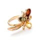 Multicolor Amber Ring In Gold-Plated Ring The Verbena, Ring Size: 6.5 / 17, image 