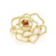 Filigree Gold Plated Brooch With Cognac Amber The Belouna, image 