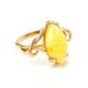 Golden Ring With Butterscotch Amber The Constance, Ring Size: 6 / 16.5, image 