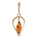Gold-Plated Pendant With Cognac Amber And Champagne Crystals The Raphael, image 