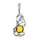 Classy Silver Pendant With Cognac Amber The Tivoli, image 