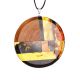 Round Wooden Pendant With Multicolor Amber The Indonesia, image 