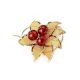 Chic Gold Plated Brooch With Cherry Amber The Beoluna, image 
