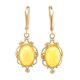 Drop Amber Earrings In Gold The Carmen, image 