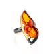 Adjustable Gold-Plated Ring With Cognac Amber The Triumph, Ring Size: Adjustable, image 