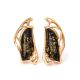 Green Amber Earrings In Gold-Plated Silver The Illusion, image 