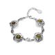 Fabulous Silver Link Bracelet With Green Amber The Tivoli, image 