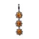 Long Amber Pendant In Sterling Silver The Aster, image 