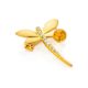 Gold Plated Dragonfly Brooch With Lemon Amber And Crystals The Beoluna, image 