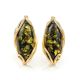 Green Amber Earrings In Gold The Rococo, image 