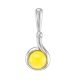Charming Silver Pendant With Honey Amber The Berry, image 