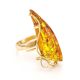 Handmade Golden Ring With Lemon Amber The Rialto, Ring Size: Adjustable, image 
