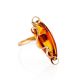 One Size Golden Ring With Bold Amber Stone The Rialto, Ring Size: Adjustable, image 