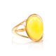 Golden Ring With Bold Butterscotch Amber Stone The Strauss, Ring Size: 11 / 20.5, image 
