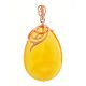 Lemon Amber Teardrop Pendant In Gold-Plated Silver The Cascade, image 