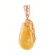 Gold-Plated Teardrop Pendant With Honey Amber The Cascade, image 