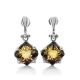 Lemon Amber Drop Earrings In Sterling Silver The Nymph, image 