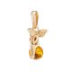 Cognac Amber Pendant In Gold-Plated Silver The Angel, image 