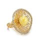 Wonderful Honey Amber Ring In Gold-Plated Silver With Crystals The Venus, Ring Size: 13 / 22, image 