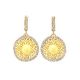 Drop Amber Earrings In Gold-Plated Silver With Crystals The Venus, image 
