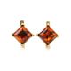 Geometric Amber Earrings In Gold-Plated Silver The Athena, image 