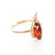 Refined Amber Ring In Gold-Plated Silver The Tulip, Ring Size: 13 / 22, image 
