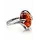 Sterling Silver Ring With Cognac Amber The Palermo, Ring Size: 12 / 21.5, image 