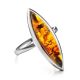 Sterling Silver Earrings Cognac Amber The Grace, Ring Size: 6.5 / 17, image 