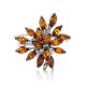 Floral Amber Brooch In Sterling Silver The Dahlia, image 