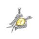 Silver Dove Pendant With Lemon Amber, image 