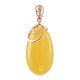 Gold-Plated Teardrop Pendant With Honey Amber The Cascade, image 