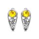 Cute Silver Earrings With Cognac Amber The Scheherazade, image 