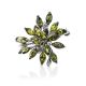 Green Amber Brooch In Sterling Silver The Dahlia, image 