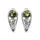 Sterling Silver Earrings With Bright Green Amber The Scheherazade, image 