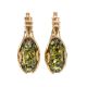 Gold-Plated Earrings With Green Amber The Rendezvous, image 