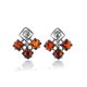 Cognac Amber Earrings In Sterling Silver The Vernissage, image 