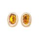 Classy Golden Earrings With Cognac Amber The Sonnet, image 