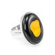 Adjustable Silver Ring With Honey Amber The Panther, Ring Size: Adjustable, image 