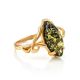 Bold Gold-Plated Ring With Green Amber The Constance, Ring Size: 13 / 22, image 