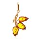 Adorable Gold Plated Pendant With Cognac Amber The Dandelion, image 