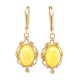Gold-Plated Dangle Earrings With Butterscotch Amber The Carmen, image 