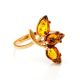 Gold-Plated Ring With Cognac Amber The Dandelion, Ring Size: 11.5 / 21, image 