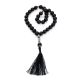 Muslim 33 Ball Cut Black Amber Prayer Beads, image 