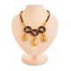 Handmade Lemon Amber Necklace With Glass Beads The Fable, image 