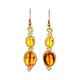 Multicolor Amber Braided Earrings With Glass Beads The Fable, image 