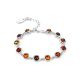 Silver Link Bracelet With Cognac Amber The Berry, image 
